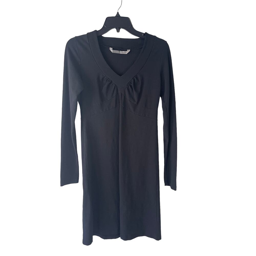 Athleta Size Small Black Long Sleeve Black Midi Dress